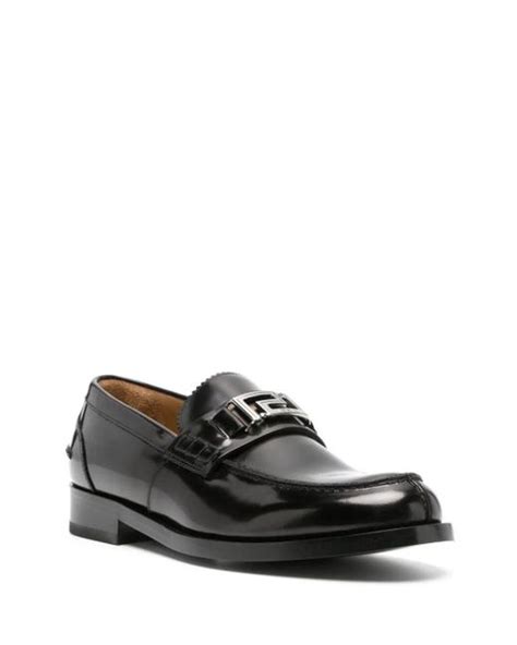 versace collection black patent leather dress shoes loafers|Versace Greca Patent Leather Loafers .